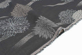 Japanese Fabric Yarn Dyed Jacquard Woven Kiku Like Fireworks - black, latte - 50cm